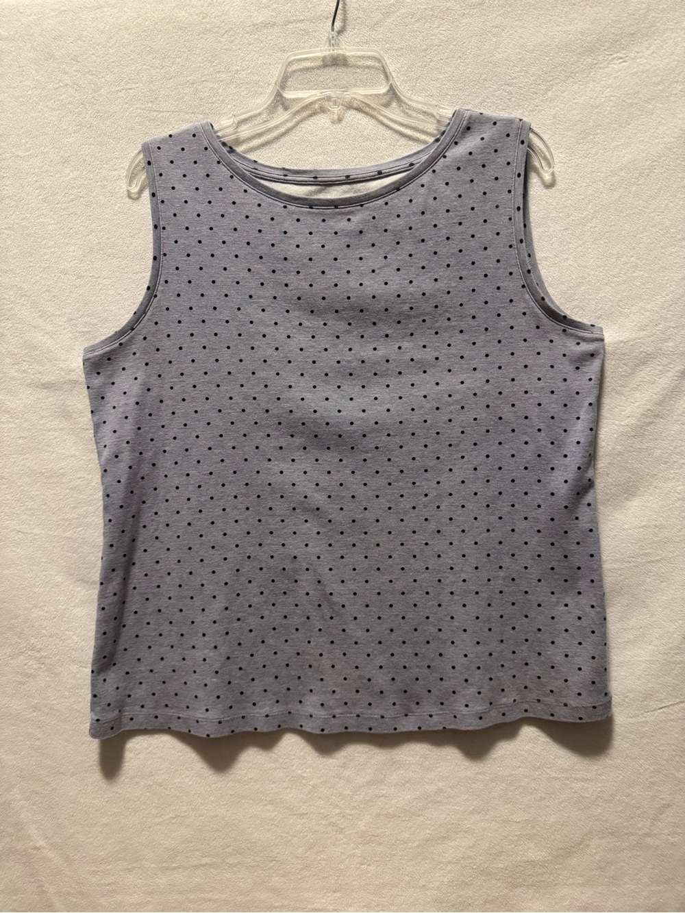 croft & barrow Light Blue Tank with Small Navy Dots